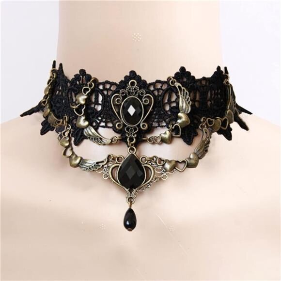5 Pieces/Set Halloween Sexy Jewelry Women Lady Elegant Goth Gothic Steampunk - Picture 5 of 14